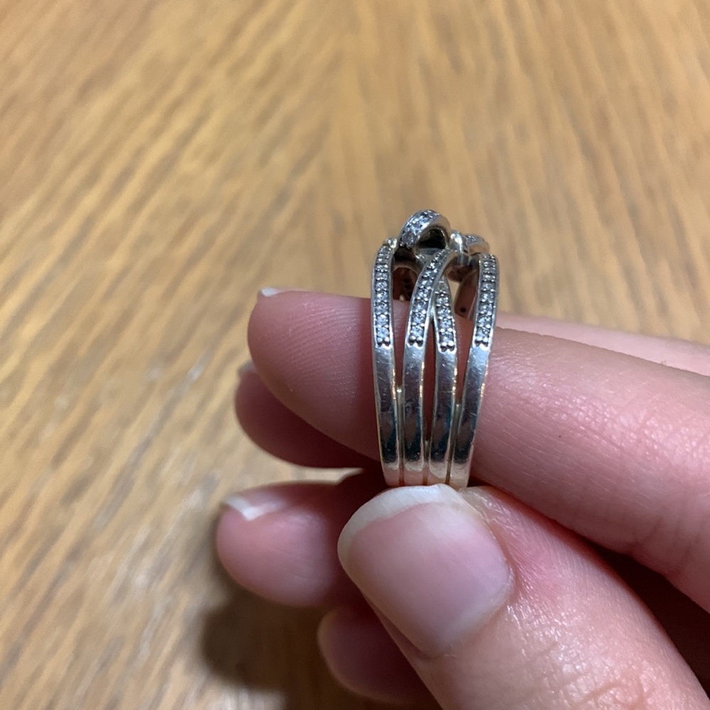 Pandora Stacked Bow Statement Ring - image 8